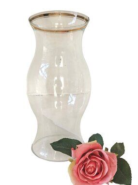 Colonial Hurricane Candle Lamp Shade Chimney Williamsburg gold lined hourglass g